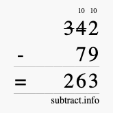Calculate 342 minus 79 using long subtraction Calculate 342 minus 79 using long subtraction
