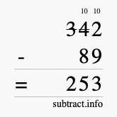 Calculate 342 minus 89 using long subtraction Calculate 342 minus 89 using long subtraction