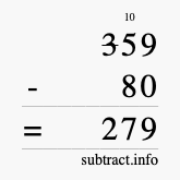 Calculate 359 minus 80 using long subtraction Calculate 359 minus 80 using long subtraction