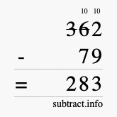Calculate 362 minus 79 using long subtraction Calculate 362 minus 79 using long subtraction