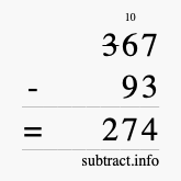 Calculate 367 minus 93 using long subtraction Calculate 367 minus 93 using long subtraction
