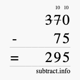 Calculate 370 minus 75 using long subtraction