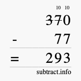 Calculate 370 minus 77 using long subtraction