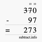 Calculate 370 minus 97 using long subtraction Calculate 370 minus 97 using long subtraction