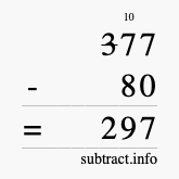 Calculate 377 minus 80 using long subtraction Calculate 377 minus 80 using long subtraction