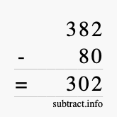Calculate 382 minus 80 using long subtraction Calculate 382 minus 80 using long subtraction