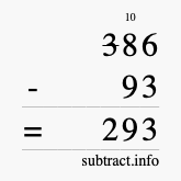 Calculate 386 minus 93 using long subtraction Calculate 386 minus 93 using long subtraction