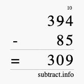 Calculate 394 minus 85 using long subtraction Calculate 394 minus 85 using long subtraction