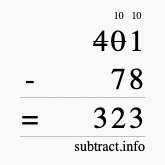 Calculate 401 minus 78 using long subtraction Calculate 401 minus 78 using long subtraction