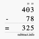 Calculate 403 minus 78 using long subtraction
