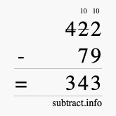 Calculate 422 minus 79 using long subtraction Calculate 422 minus 79 using long subtraction