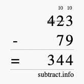 Calculate 423 minus 79 using long subtraction Calculate 423 minus 79 using long subtraction