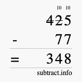 Calculate 425 minus 77 using long subtraction