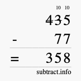 Calculate 435 minus 77 using long subtraction