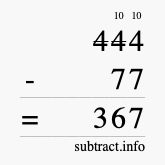 Calculate 444 minus 77 using long subtraction
