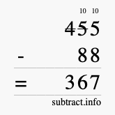 Calculate 455 minus 88 using long subtraction Calculate 455 minus 88 using long subtraction