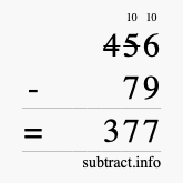 Calculate 456 minus 79 using long subtraction