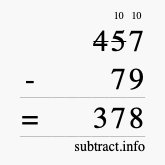 Calculate 457 minus 79 using long subtraction