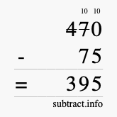 Calculate 470 minus 75 using long subtraction