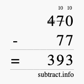 Calculate 470 minus 77 using long subtraction