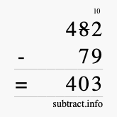 Calculate 482 minus 79 using long subtraction Calculate 482 minus 79 using long subtraction