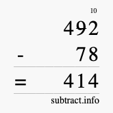Calculate 492 minus 78 using long subtraction Calculate 492 minus 78 using long subtraction