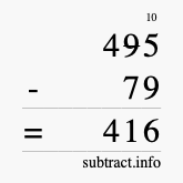 Calculate 495 minus 79 using long subtraction Calculate 495 minus 79 using long subtraction