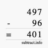 Calculate 497 minus 96 using long subtraction Calculate 497 minus 96 using long subtraction
