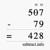 Calculate 507 minus 79 using long subtraction Calculate 507 minus 79 using long subtraction