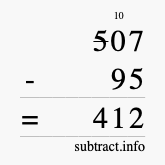 Calculate 507 minus 95 using long subtraction Calculate 507 minus 95 using long subtraction