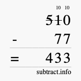 Calculate 510 minus 77 using long subtraction
