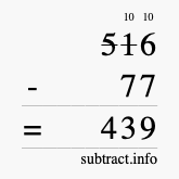 Calculate 516 minus 77 using long subtraction