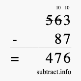 Calculate 563 minus 87 using long subtraction