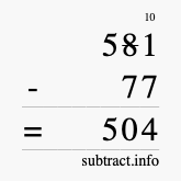 Calculate 581 minus 77 using long subtraction