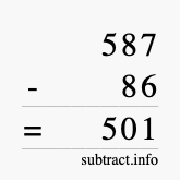 Calculate 587 minus 86 using long subtraction