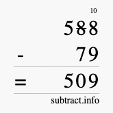 Calculate 588 minus 79 using long subtraction
