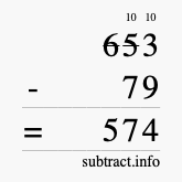 Calculate 653 minus 79 using long subtraction Calculate 653 minus 79 using long subtraction