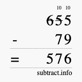 Calculate 655 minus 79 using long subtraction Calculate 655 minus 79 using long subtraction