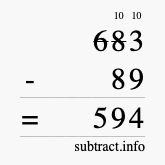 Calculate 683 minus 89 using long subtraction