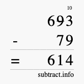 Calculate 693 minus 79 using long subtraction