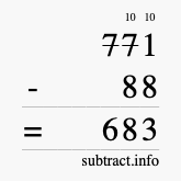 Calculate 771 minus 88 using long subtraction