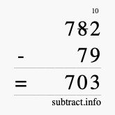 Calculate 782 minus 79 using long subtraction