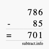 Calculate 786 minus 85 using long subtraction