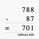 Calculate 788 minus 87 using long subtraction