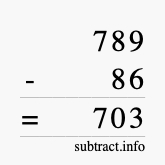 Calculate 789 minus 86 using long subtraction