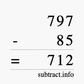 Calculate 797 minus 85 using long subtraction