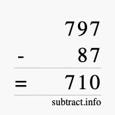 Calculate 797 minus 87 using long subtraction