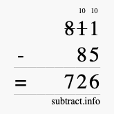 Calculate 811 minus 85 using long subtraction