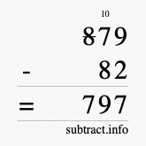Calculate 879 minus 82 using long subtraction