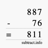 Calculate 887 minus 76 using long subtraction